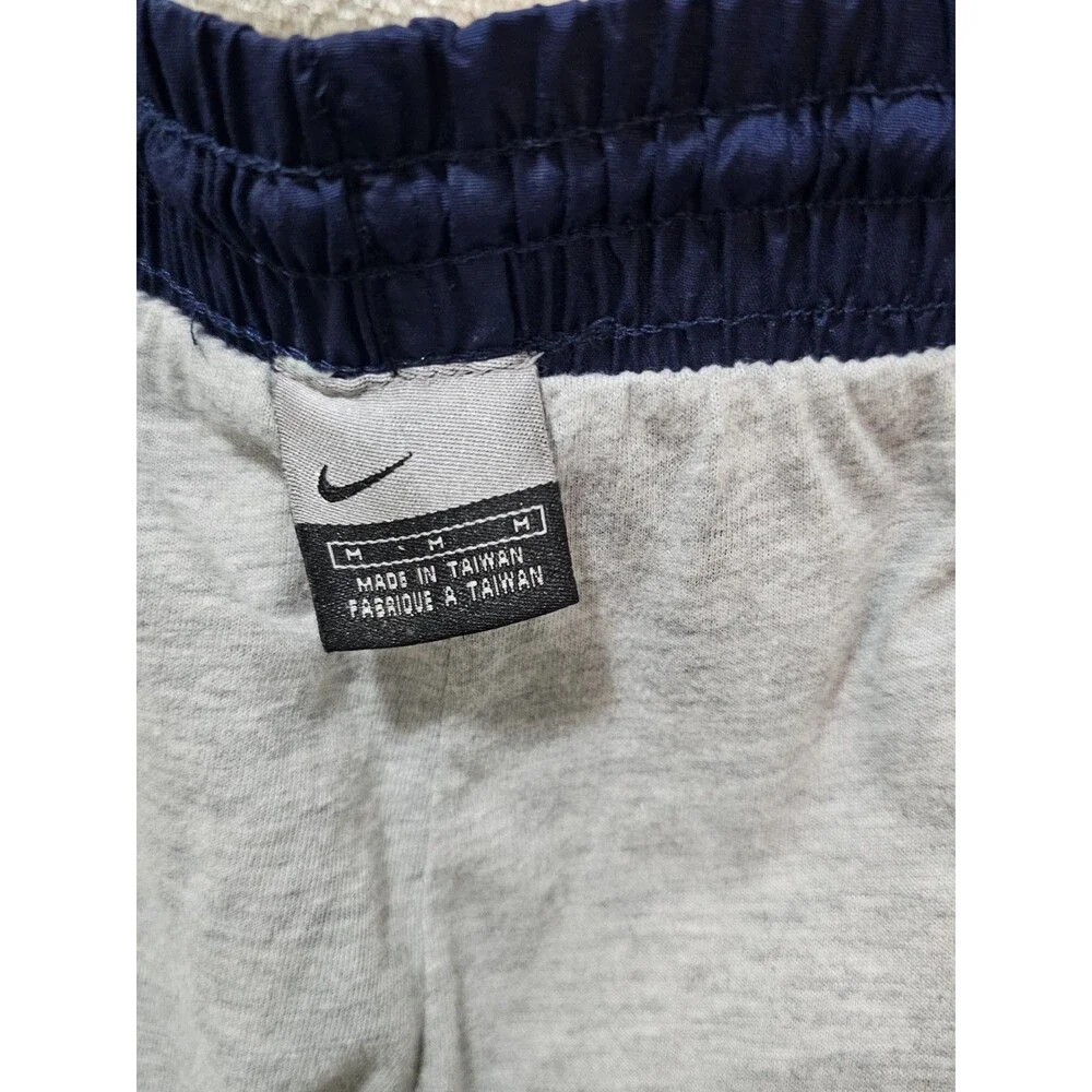 Nike Vtg Navy Blue Windpants Track Zip Cargo Pants Mesh Jersey Lined Mens Sz M